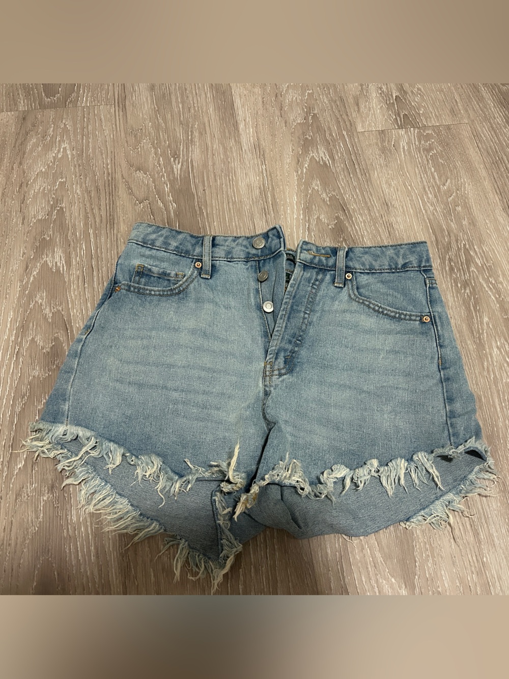 wild fable light blue distressed denim shorts